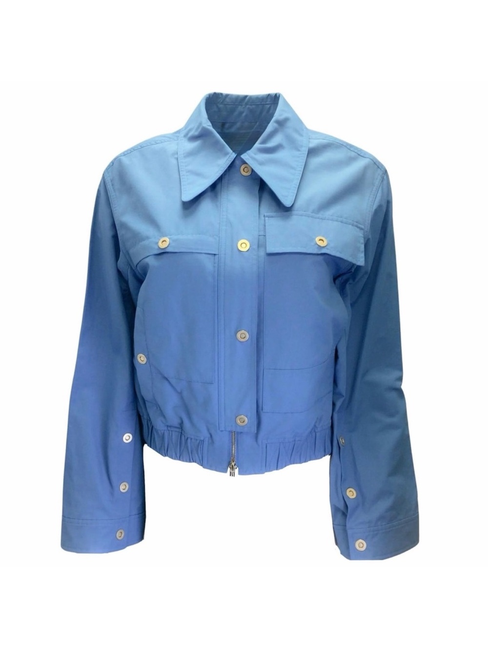 3.1 Phillip Lim Cornflower Blue Cropped Bomber Jacket